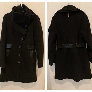 MACKAGE Wool Blend Coat Detachable Knit Collar M